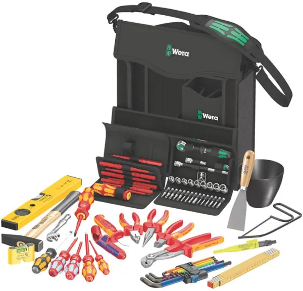 Wera 2go E 1 verktygssats för elinstallatörer, 73-delar